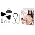 Lux fetish 12-piece interchangeable collar & nipple clips set