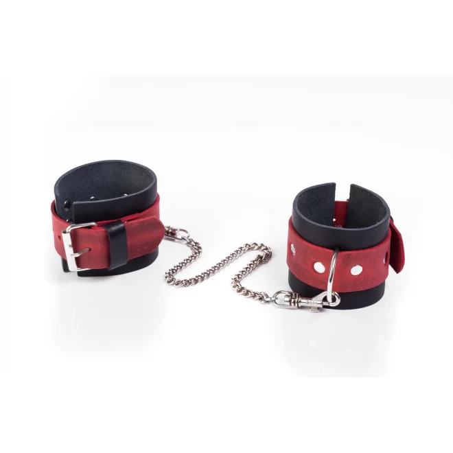 Kajdanki- Cuffs Crazy Horse Red, Small