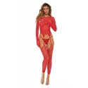 BRING IT OVER BLING BODYSTOCKING RED, OS