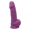 REAL LOVE DILDO WITH BALLS 8.5INCH FUCHSIA