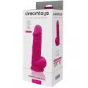 REAL LOVE DILDO WITH BALLS 8.5INCH FUCHSIA