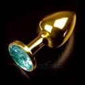 Korek analny z diamentem Jewellery Small Gold Blue