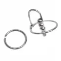 Ribbed urethral plug ring Ø 30 mm. insertable 39 mm. Ø 7 mm.