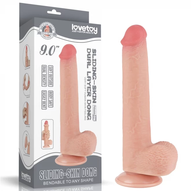 Dildo Sliding Skin Dual Layer Dong Flesh