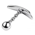 Metal Anal Plug Medium Flexible Crystal Black Rigg