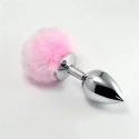 Large Silver Plug+Pompon Purple