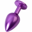 Purple anal plug TOYFA Metal,with a amethyst colored gem
