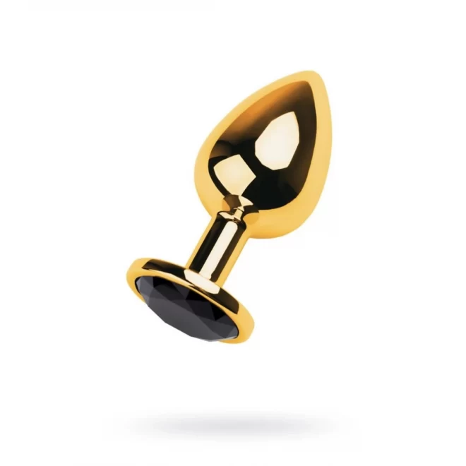 Gold anal plug TOYFA Metal with pink round-shaped gem