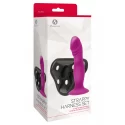STRAP-ON STRAPPY HARNESS SET - 2 RING HARNESS WITH DILDO PINK