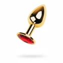 Golg anal plug with gem, red