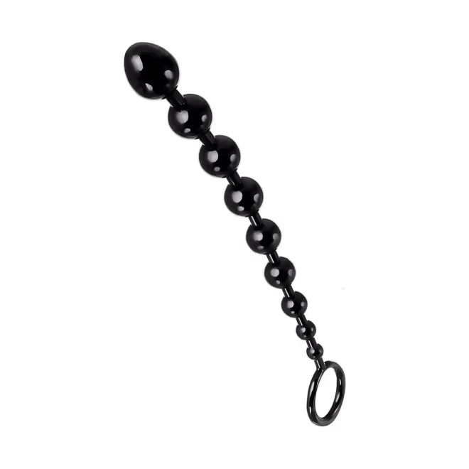 A-TOYS, Anal chain, silicone, black, 28,3 cm