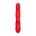 JOS Redli vibrator with moving head, silicone, red, 21 cm