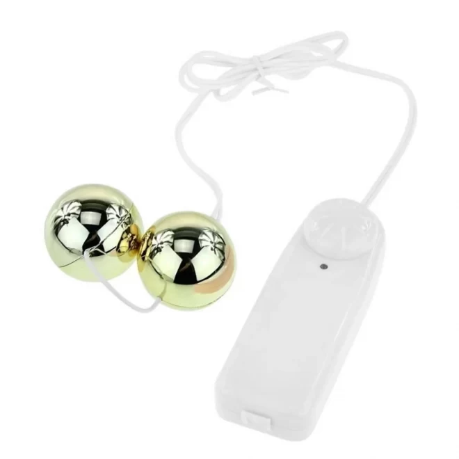 Golden balls, two vibrators, multispeed, 2aa batteries,abs