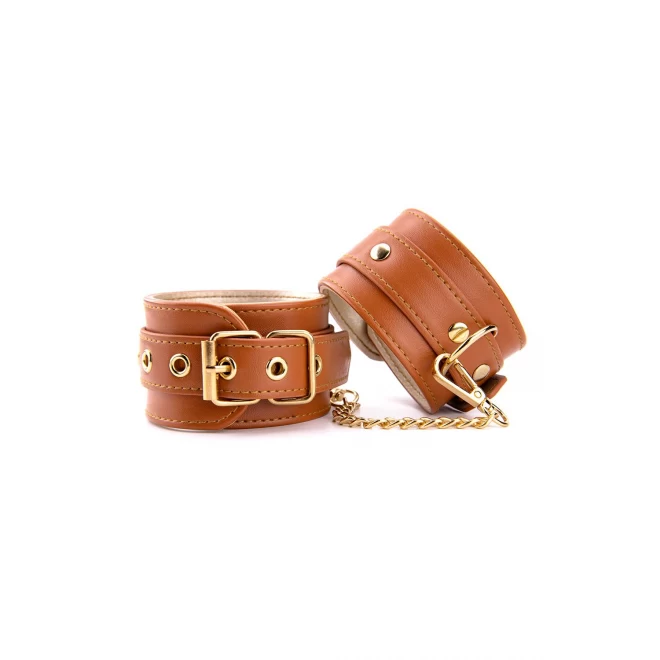 BLAZE ELITE ANKLE CUFFS COGNAC VEGAN LEATHER