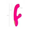 Vibrator with stimulating ball and vacuum stimulation JOS Rolli, silicone, pink, 22 cm