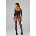 Stunning Suspender-bodystocking Rosa - black