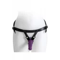 VIRGITE UNIVERSAL HARNESS WITH PURPLE DILDO SIZE M PURPLE