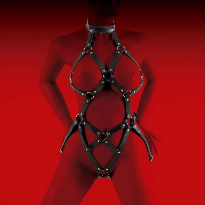 VIRGITE WOMAN BONDAGE BODY HARNESS MOD. 2 BLACK