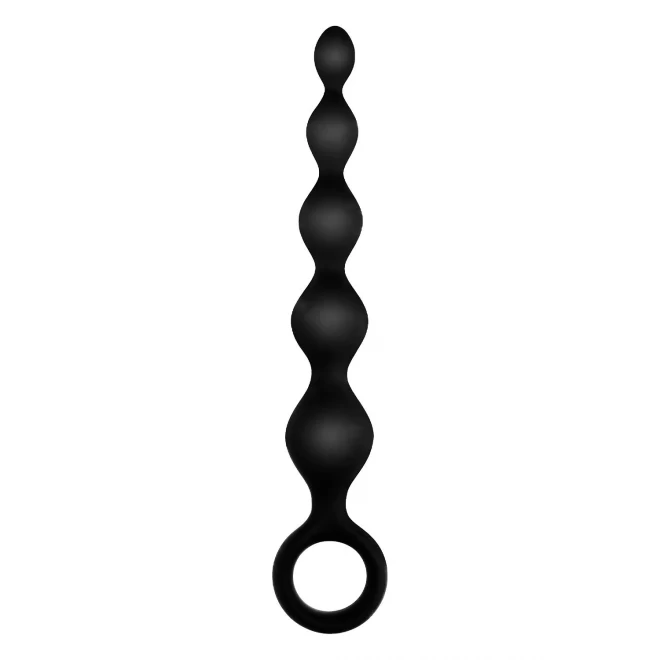 NMC 5.5 INCH RIBBED SILICONE ANAL BEADS BLACK