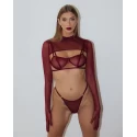 Promees vivien burgundy top xs/s