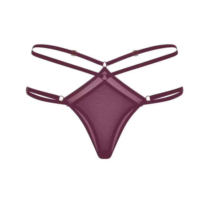 Burgundowe stringi Promees Reina Onesize