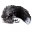 Alive korek analny lisi ogon black & white fox tail l
