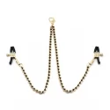 Liebe seele klamerki na sutki black beads chains and nipple clamps