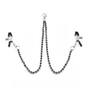 Liebe seele klamerki na sutki black beads chains and nipple clamps