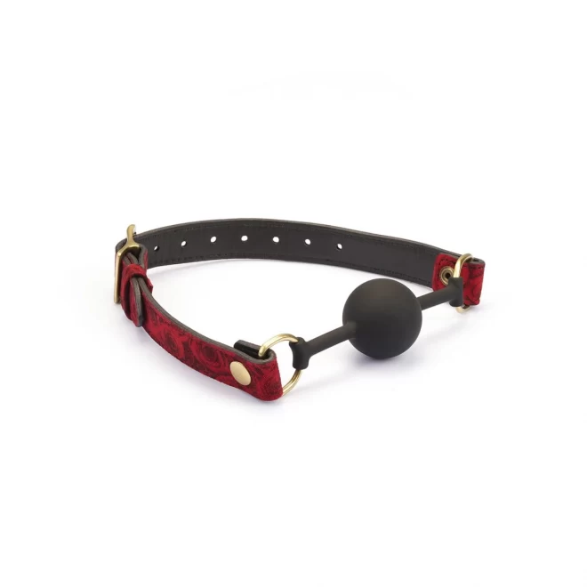 Liebe seele kinbaku ukiyoe bal gag with red rosy leather straps
