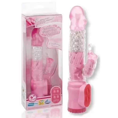 Wibrator rotacyjny ze stymulatorem łechtaczki Power Pink Rabbit