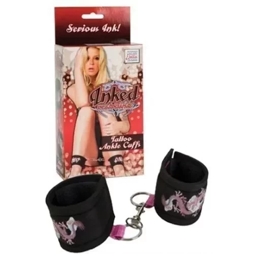 Regulowane opaski na kostki Inked Restraints Tatto Ankle Cuffs