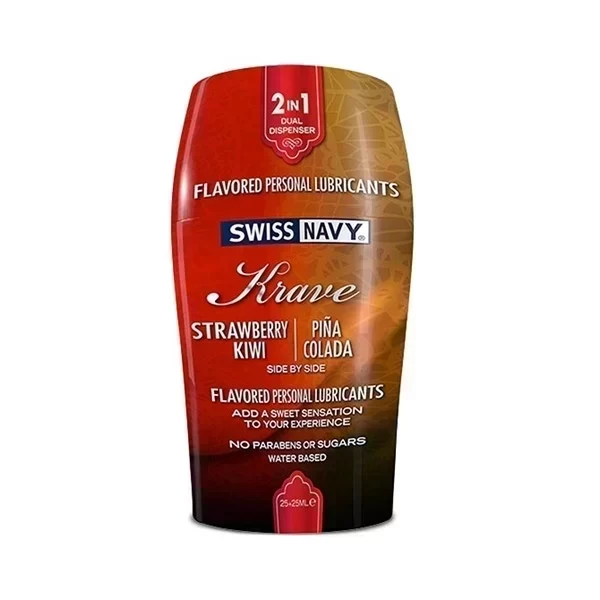 Podwójny żel nawilżający Swiss Navy 2-in-1 Strawberry Kiwi & Pina Colada Flavor 50 ml