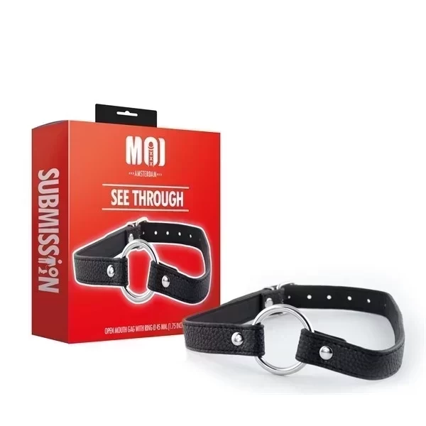 See through | open mouth gag with ring ? 45 mm. (1.75 inch)
