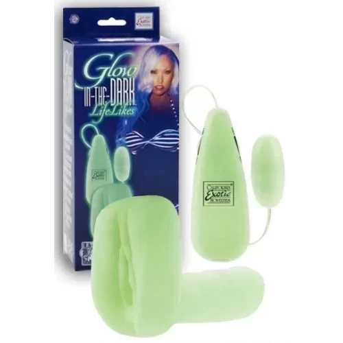 Świecący w ciemności masturbator w kształcie waginy z wibracjami Glow In The Dark Front Door