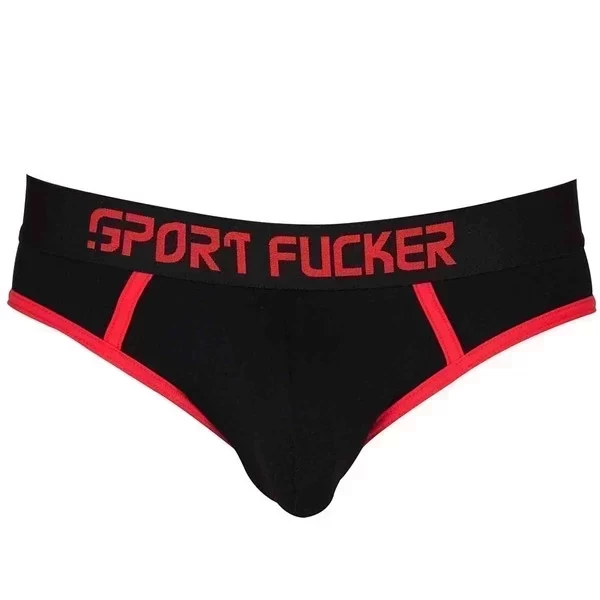 Jockstrap Hooker Open Brief - black / red