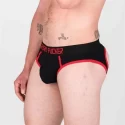 Jockstrap Hooker Open Brief - black / red