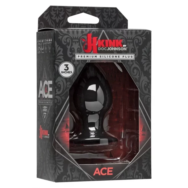 Ace premium silicone anal plug small - black