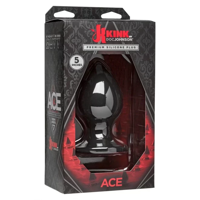 Ace premium silicone anal plug x-large - black
