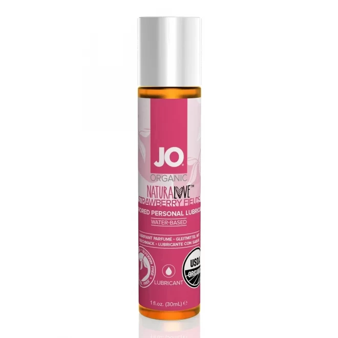 JO USDA Certified Organic Flavored Lubricant Strawberry Fields 30ml.