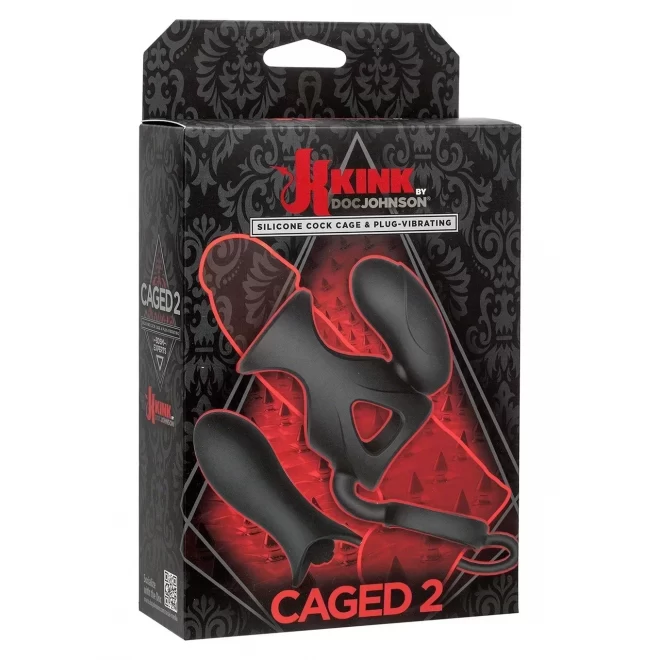 Caged 2 vibrating cock cage with ball strap & dual bullets -