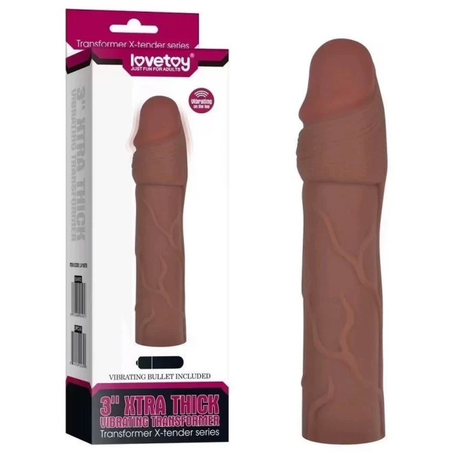 "@3"" extra thick extension sleeve vibro flesh@"