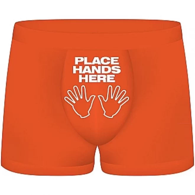 Bokserki męskie funny boxers place hands here