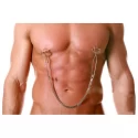 Extremline tong style nipple clamps, jewel chain