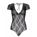 Koronkowe body Deep-V Cap Sleeve Teddy (2 kolory)