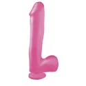 Dildo z jądrami i przyssawką Basix 10 Dong With Suction Cup (6 kolorów)