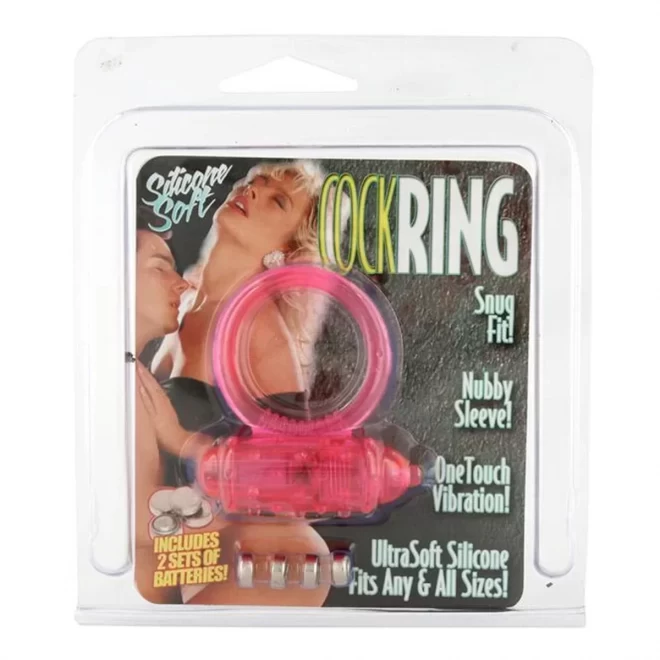 Silicone soft cock-ring pink m. vibr.