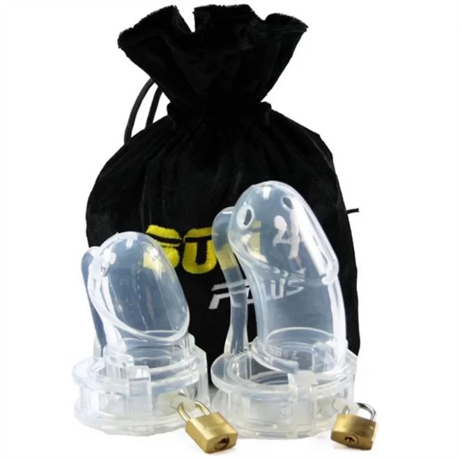 Bon4 silicone chastity cage clear plus s / m + m / l