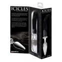 Luksusowe, szklany korek analny z ogonem Icicles No.49