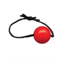 Gag with leather strings | silicone ball Ø 40 mm. - black
