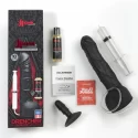 Wet works drencher silicone squirting cock - black